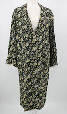 VTG Women's 20s 30s Black Floral Embroidered Robe W/ Pockets Sz S/M 1920s 1930s
