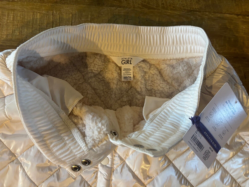 NWT Athleta Girl Toasty Buns Metallic Skirt XXL/16 White Designer Fashion - Picture 2 of 8