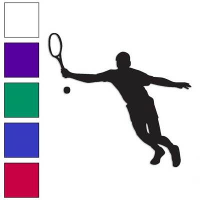 Tennis Racket Exercise Sport, Vinyl Decal Sticker, Multiple Colors & Sizes #1402