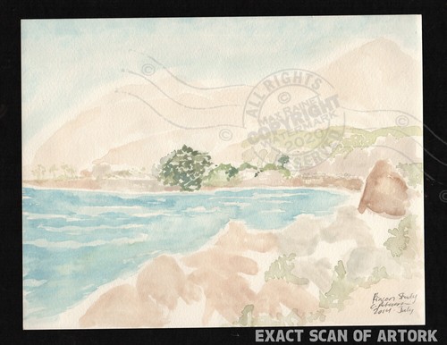 Rincon Cove Ventura 2014 C Peterson Plain Air Watercolor ART PRINT Impressionist - Picture 3 of 12
