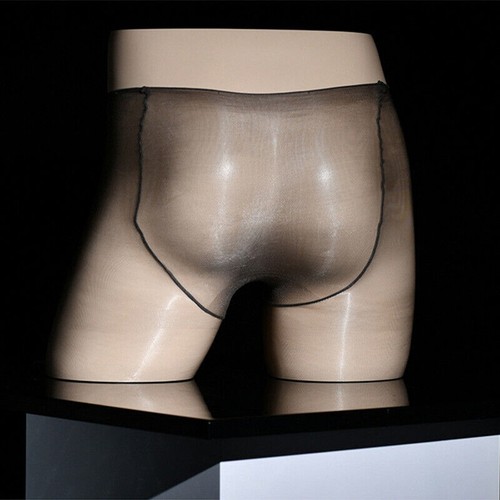 Men's Ultra Sheer Shiny Stockings Nylon Tights Stretch Pantyhose w/ Penis Sheath - Picture 21 of 21
