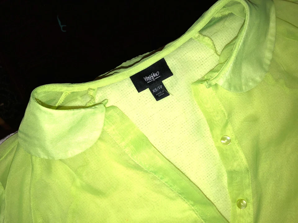 SEXY VESTIDO CORTO HALLOWEEN COSPLAY MUJER MOSSIMO VER A TRAVÉS AMARILLO CORTE BAJO XS  Foto 4 de 4