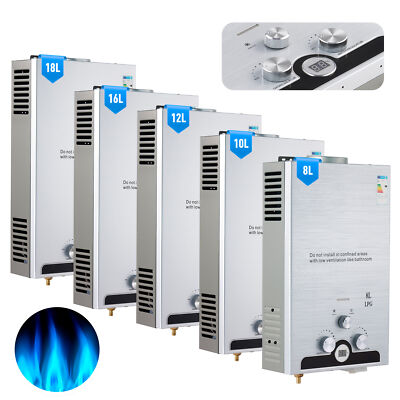CO-Z 8/10/12/16/18L Instant Gas Hot Water Heater LPG Propane Tankless Gas Boiler