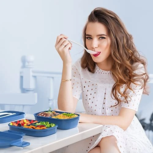 Stackable Bento Lunch Box for Adults and Kids with Large Capacity