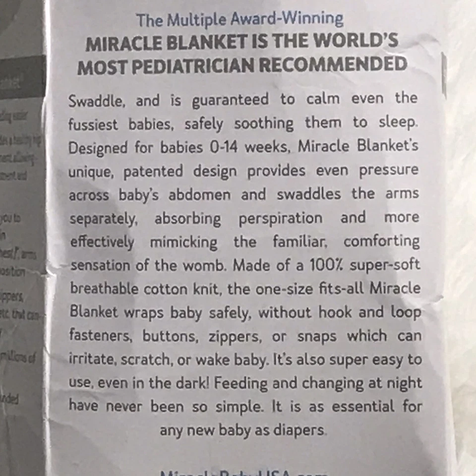 MANTA MILAGROSA FÁCIL INQUIETUD ENVOLTURA PARA BEBÉS Foto 4 de 4