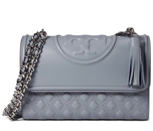NWT TORY BURCH $598 FLEMING CONVERTIBLE SHOULDER BAG IN CLOUD BLUE