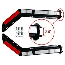 New 1 Pair Semi Truck Spring Loaded Chrome Mud Flap Hangers Angled Steel  1.125"