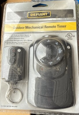 Defiant Remote Control Electrical Timer NEW Sealed Defiant Garden Outdoor 2-8 Hour Dust to Dawn Mechanical ...