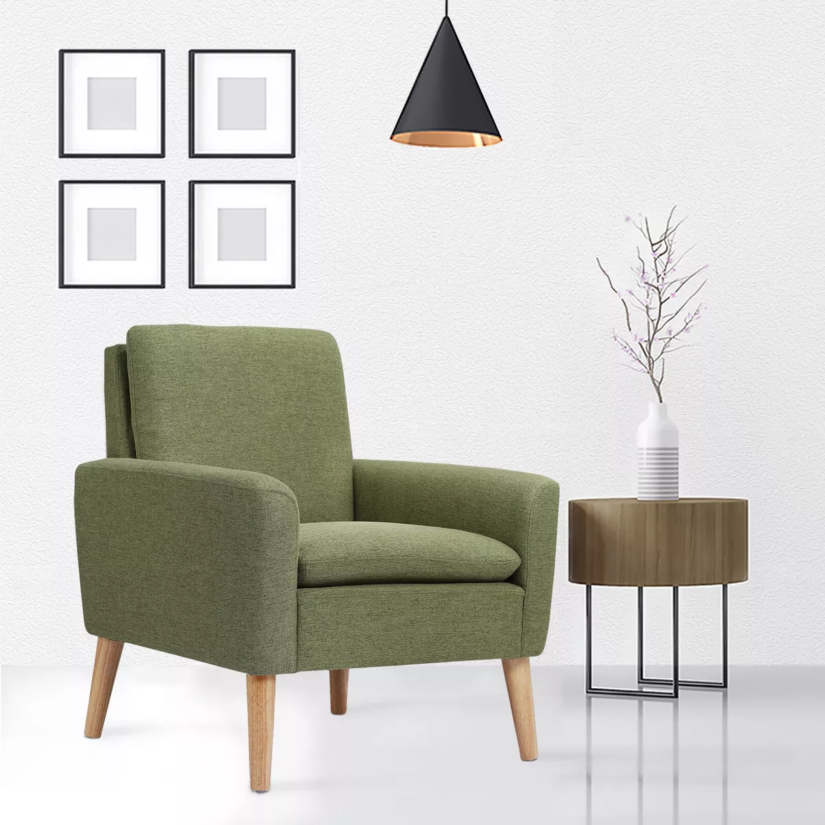 Modern Design Accent Fabric Chair Single Sofa Comfy Upholstered