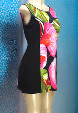 Kristin Crenshaw Women's Shift Dress Stretch Sleeveless Floral Black Size S