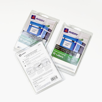 3 Packs Avery Professional Grade Self Laminating ID Labels Gray Border