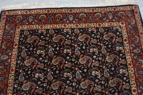 Beautiful Fine Weave Hand Knotted Oriental Rug 3.4x4.8 Navy Background #3448 - Picture 5 of 12