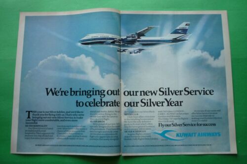 KUWAIT AIRWAYS AIRLINES 1979 Originale Pubblicita' vintage silver service - Afbeelding 1 van 1