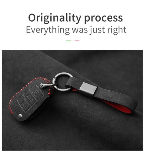 Full Suede Covered Key Fob Remote Protector Holder Cover Case For Peugeot B - Picture 7 of 8