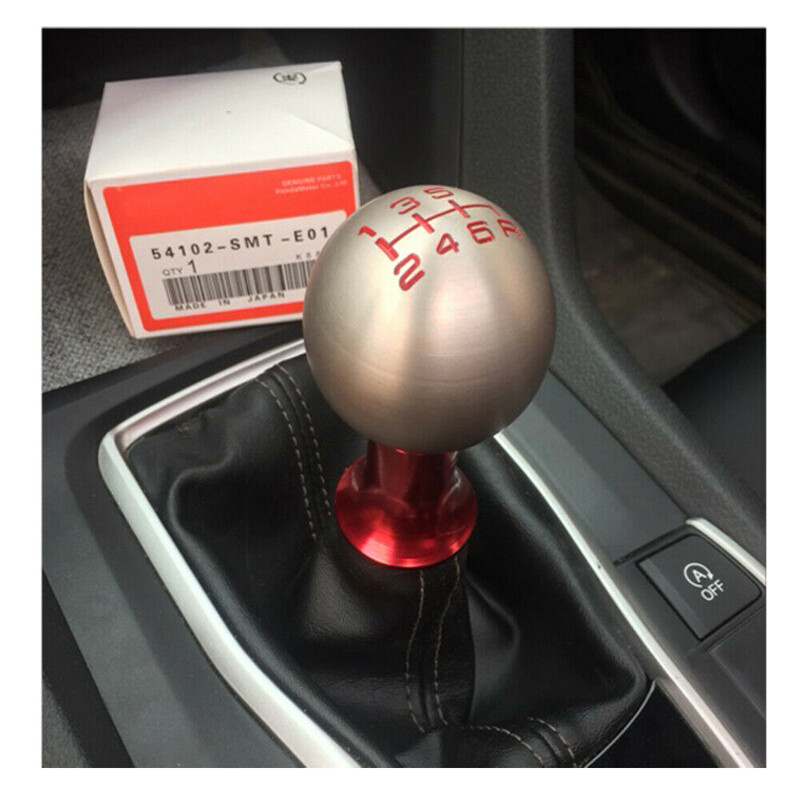 Silver Manual Gear Shift Knob Type R 6 Speed M10x1.5 Aluminum For Honda