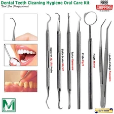 Dental Hygiene Kit - Professional Grade Instruments for Oral Care Explorer Tweez