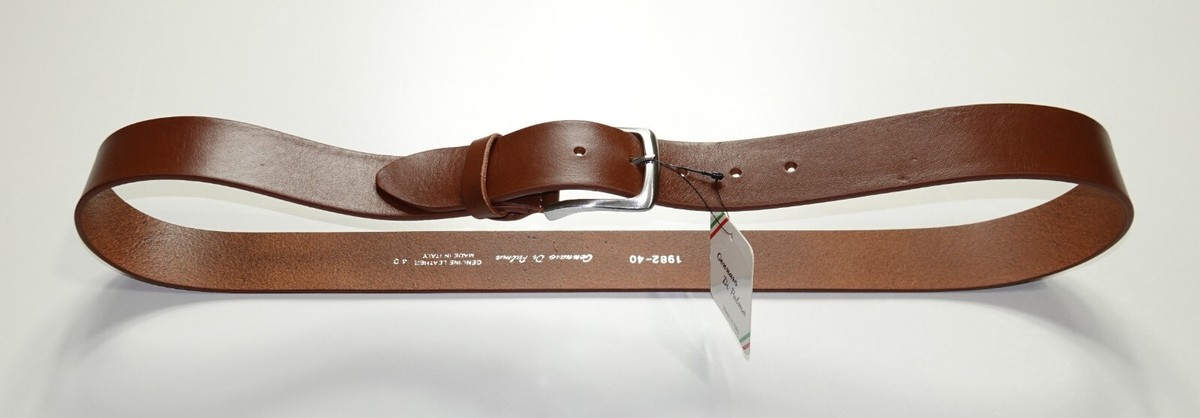 New Gennaro Di Palma Leather Belt in Brown SZ Large Made In Italy Thin Glam Rock Gennaro Di Palma Belt Sz 40 Made in Italy Unisex Genuine  main image 2