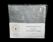 New BURT'S BEES BABY Changing Pad Cover Gray Jersey 16 x 32 100 Organic Cotton