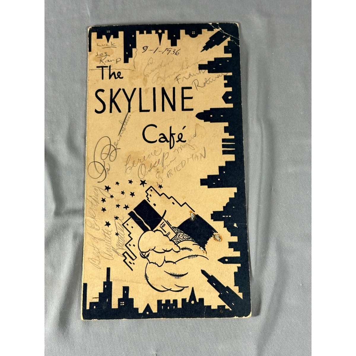 Vintage 1936 Menu The Skyline Cafe | eBay