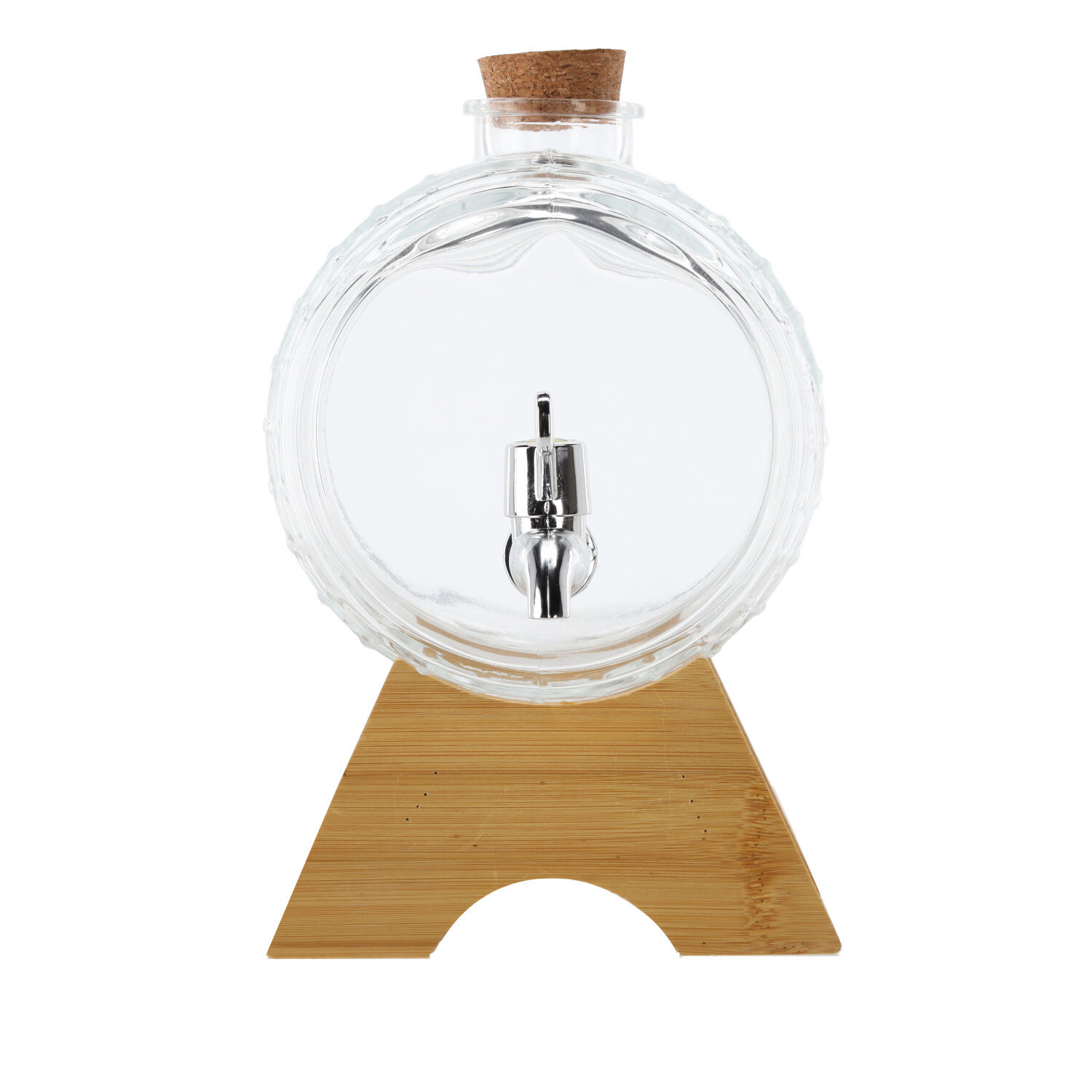 Slkfactory Weinfass Aus Glas 500ml - Mundgeblasene Karaffe Mit Zapfhahn Auf Holzständer