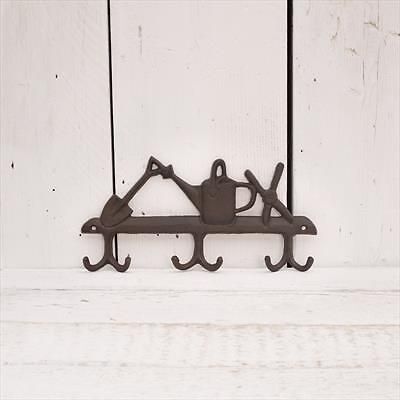 Garden Tools Design Cast Iron Coat Keys Tools Hooks Hanger Fathers Day NEW