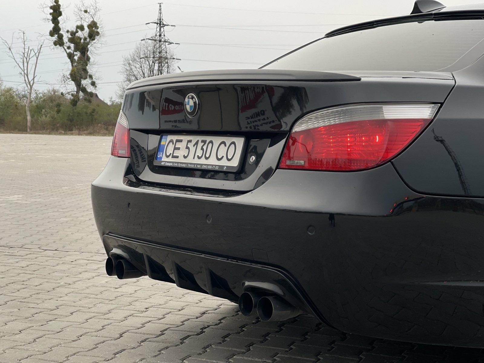 BMW E60 E61 diffuser rear MSPORT bumper LIP spoiler Splitter 2 exhaust e60  mpack