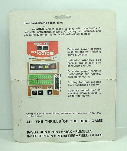 Galoob MVP Football 1978 Vintage Hand-Held Electric Game Sealed RARE - Picture 4 of 4