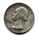1954 P Washington Quarter 90% SILVER AMERICAN US 25 Cent U.S OLD Nice Coin #7451 — photo 1