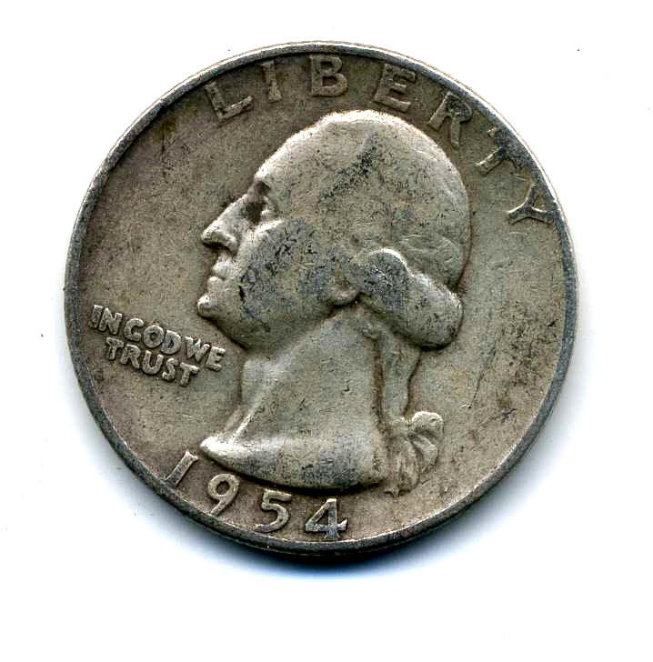 1954 P Washington Quarter 90% SILVER AMERICAN US 25 Cent U.S OLD Nice Coin #7451