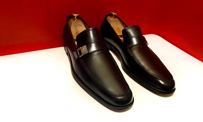 Salvatore Ferragamo Black Leather Loafers Side Buckle 9.5D s-l400.jpg main image 3