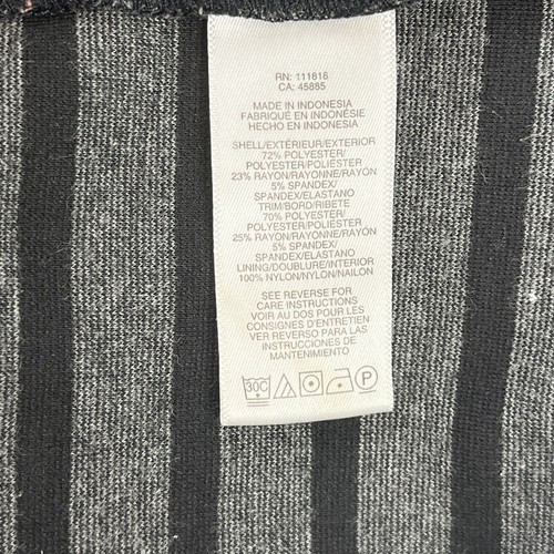 Michael Kors Black Gray Striped Silver Studded Short Sleeve Dress Women's Size 8 - Picture 8 of 9