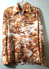Vtg D'Avila imported fabric Abstract Earth Tone textured print disco era shirt — photo 2