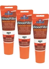 Elmers E855 Carpenter Wood Filler White 3 Pack 3.25 Ounce Tube
