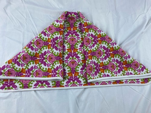 Vera Bradley Lilli Bell Baby Blanket Trim White Pink Flowers Reversible - Picture 3 of 7