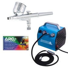 Master G22 DUAL-ACTION AIRBRUSH KIT w/ Compact Compressor Hobby Paint Auto Cake