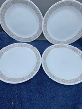Vintage Set of 4 Corelle Woodland Brown Dinner Plates