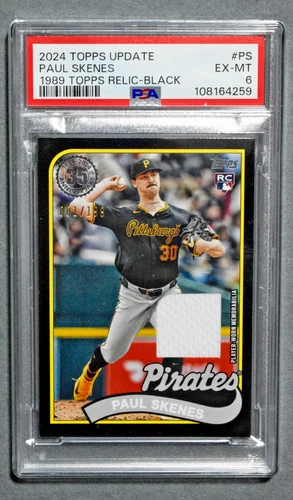 2024 Topps Update Relic PAUL SKENES Rookie Black /199 Jersey Patch PSA 6