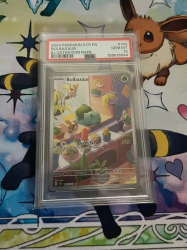 Pokémon Bulbasaur Stellar Crown Illustration Rare Card 143/142 PSA 10