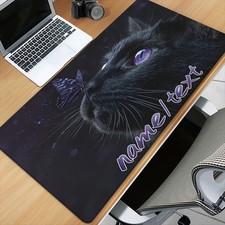 40 90cm1pc Personalized Custom Name Black Cat Desk Mat - XXL Gaming Mouse Pad wi