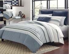 Nautica Lansier Cotton Blue/Grey Duvet Cover ...