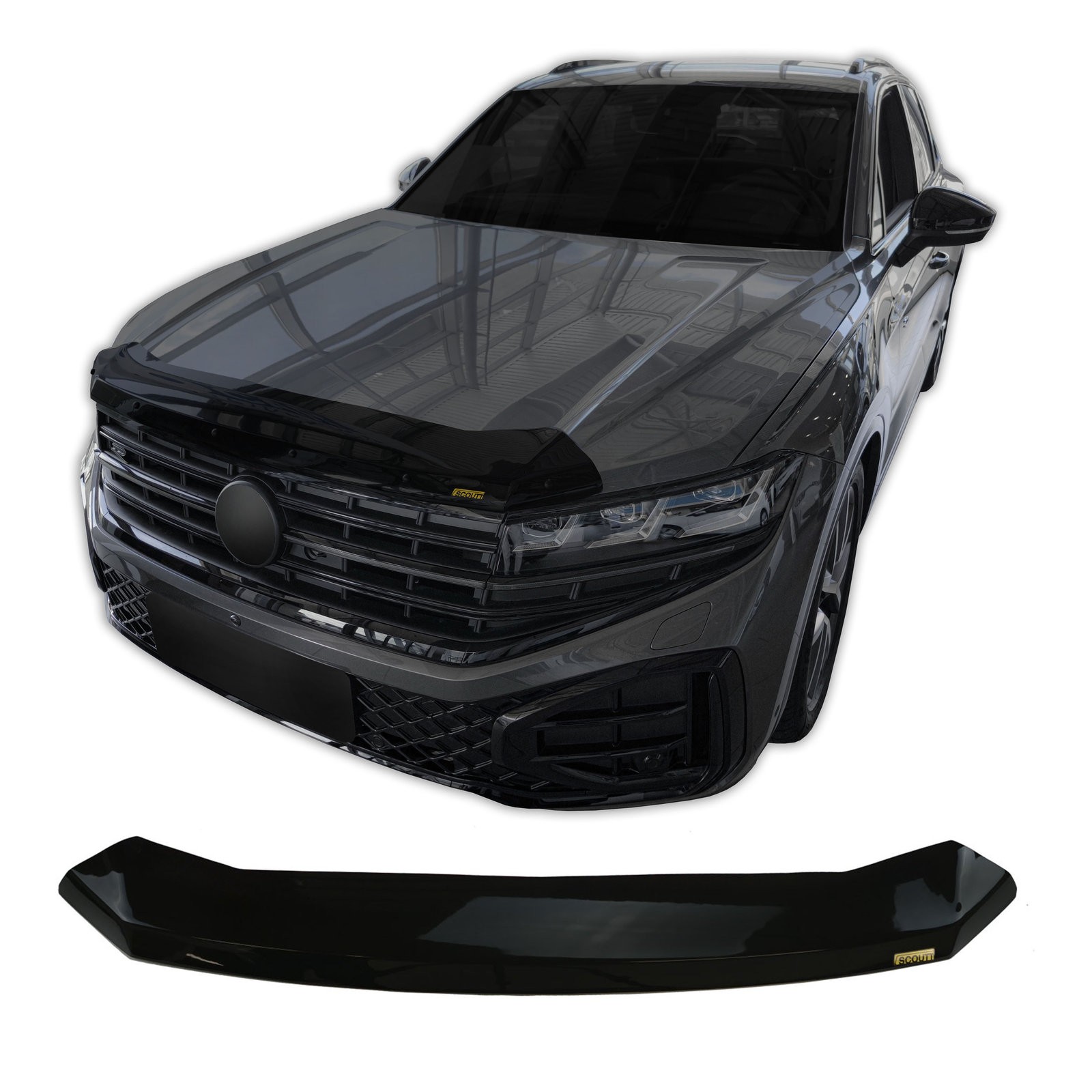 Déflecteur de protection bra capot cuir synthétique pour SUV Touareg finitions Scoutt