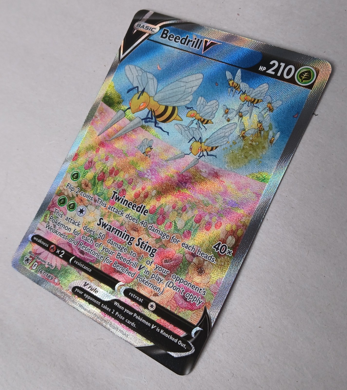 Beedrill V Full Art Ultra Rare Holo 161/189 Astral Radiance Pokemon Card NM