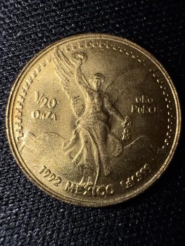 1992 Estados Unidos Mexicanos 1/20 oz 0.999 Fine Gold Coin Excellent Condition