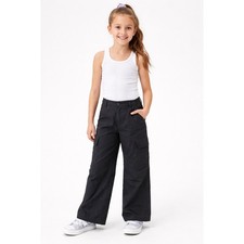 Art Class Girls Black Cargo Pants Size S 6/7 Wide Leg Cotton NWT NEW