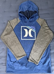 Hurley H2O Dri Blue/Gray Hoodie-Large (14-16)