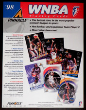 Pinnacle WNBA promo / sell Sheet w/ CL, 1998 - Lobo, Lisa Leslie, Sheryl Swoopes