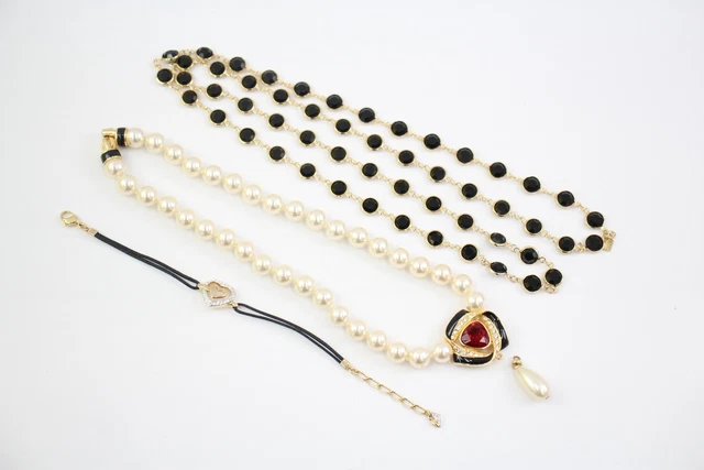 20 Swarovski Signed Branded Jewellery Bezel set Simulated Pearl Gold Tone x 3