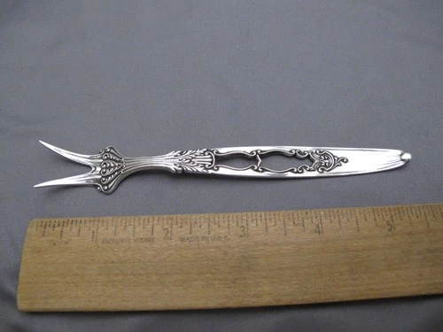Rare VICTORIAN Gorham Sterling NUMBER 35 Pierced Handle OYSTER FORK-Mono AML