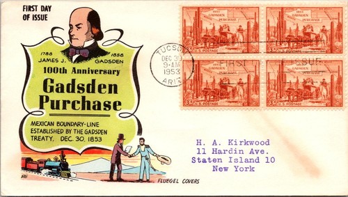 FDC 1953 SC #1028 Fluegel Cachet - Tucson AZ - 4er Block - J18041