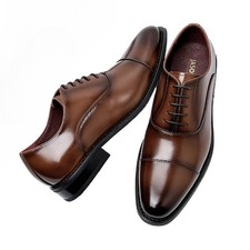 Retro Style Leather Flat Dress Shoes Mens Outdoor Business Formal Walking Shoes
